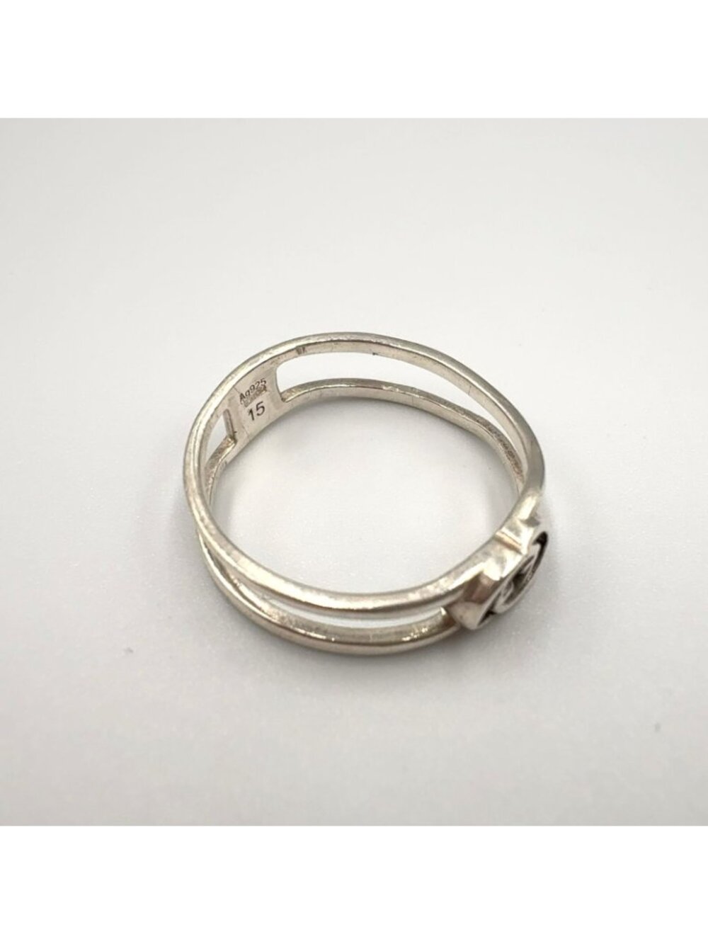 Gucci Interlocking Open Band Silver Ring - Picture 9 of 13